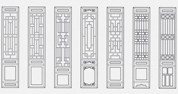 达拉特常用中式仿古花窗图案隔断设计图